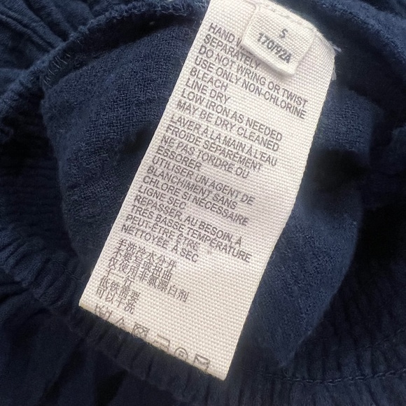 Like New [We The Free ✵ People] Navy Blue Off Shoulder Smocked Crop Top | Small - Picture 10 of 15